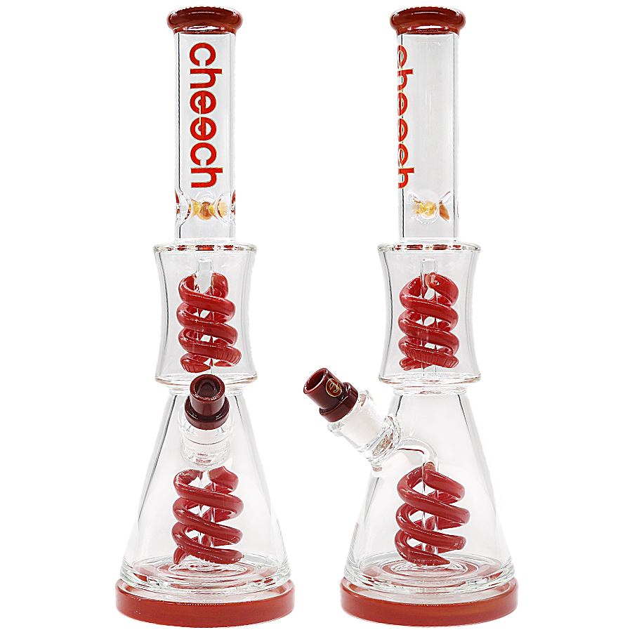 Cheech Coil Design Swirl Upside Down Round And Round Heavy Beaker Waterpipe (CH-237) | 17 inches | Assorted Colors product image